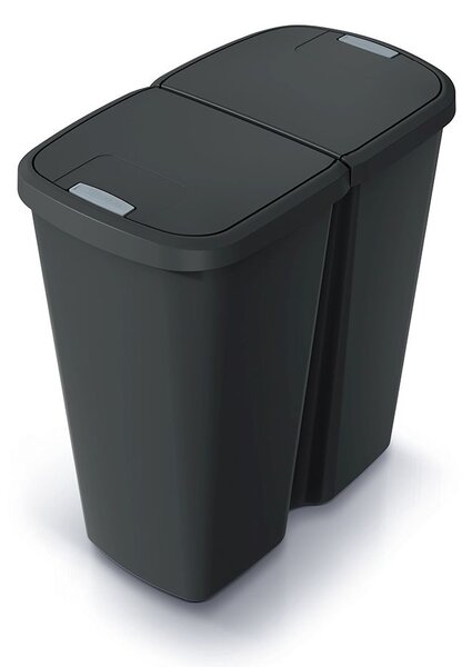 Szemeteskuka DUO fekete, 45 l, fekete