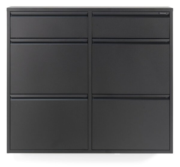 Fekete fém billenő ajtós cipőtartó 98x86x15 cm Billy – Spinder Design
