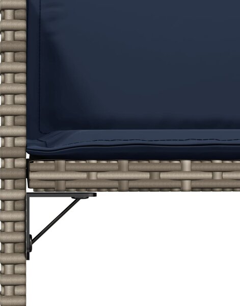 4 db szürke polyrattan kerti szék párnával