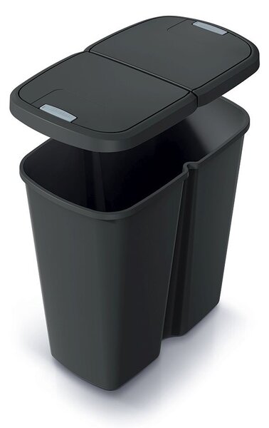 Szemeteskuka DUO fekete, 45 l, fekete