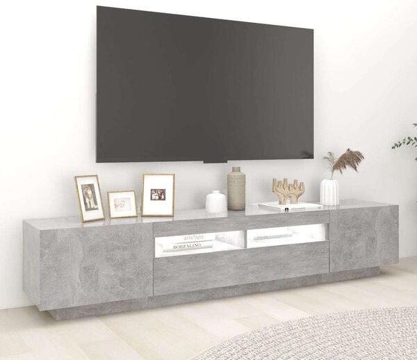 Modern TV-szekrény - Betonszürke - 200cm