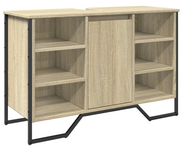 Sonoma tölgy szerelt fa fürdőszobai mosdószekrény 91x35x60 cm