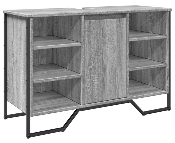 Szürke sonoma szerelt fa fürdőszobai mosdószekrény 91x35x60 cm