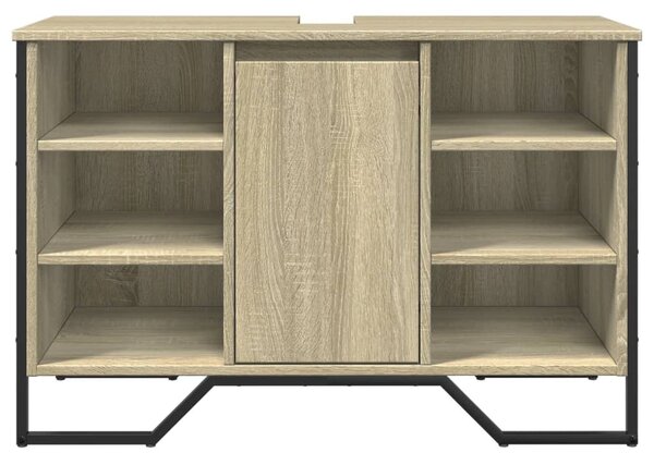 Sonoma tölgy szerelt fa fürdőszobai mosdószekrény 91x35x60 cm