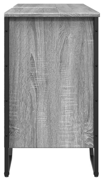 Szürke sonoma szerelt fa fürdőszobai mosdószekrény 91x35x60 cm