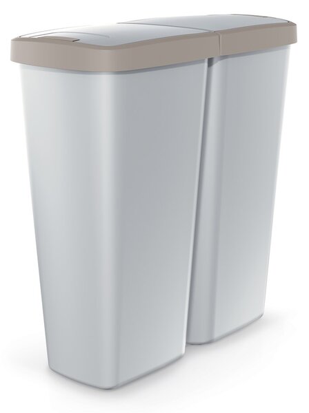 Szürke DUO szemetes, 50 l, barna / szürke