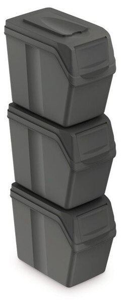 Szürke, 3 x 20 l-es szemetes gyűjtemény