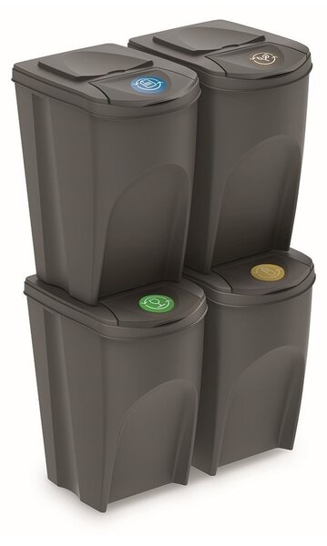 Szürke, 4 x 35 l-es szemetes gyűjtemény