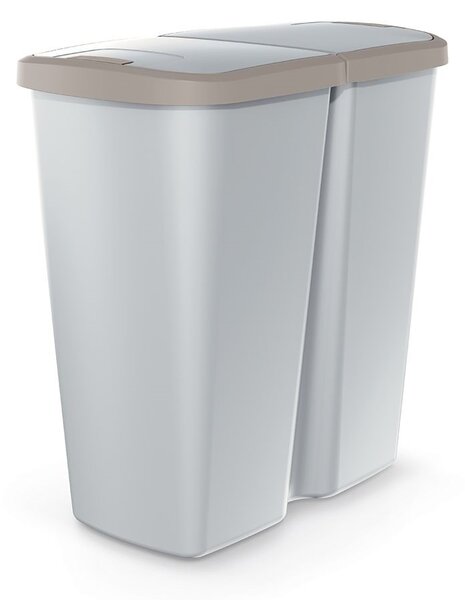 Szürke DUO szemetes, 45 l, barna / szürke