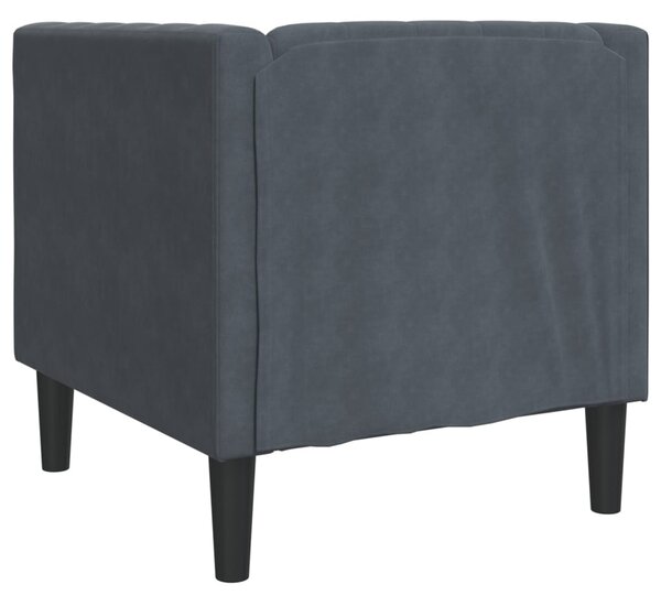 Sötétszürke bársony Chesterfield kanapé