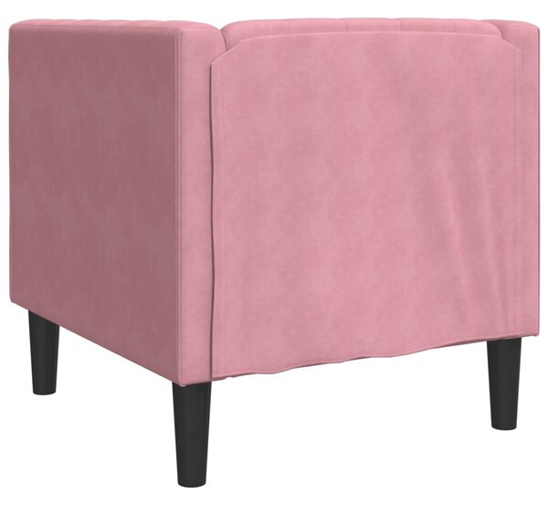 Rózsaszín bársony Chesterfield kanapéfotel