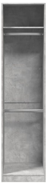 Betonszürke szerelt fa ruhásszekrény 50 x 50 x 200 cm