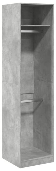 Betonszürke szerelt fa ruhásszekrény 50 x 50 x 200 cm
