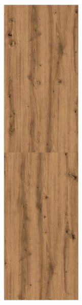 Kézműves tölgy színű szerelt fa ruhásszekrény 80 x 50 x 200 cm