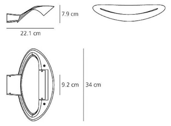 Artemide Mesmeri - designer fali világítás, fehér, dimmelhető, Fehér / opál, Nappali / Étkező, Alumínium, Dizájn