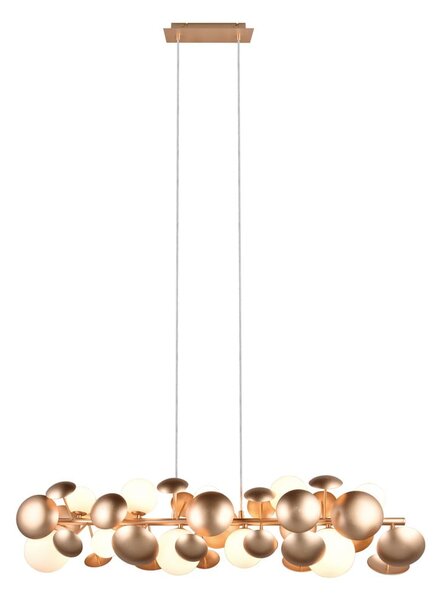 Fehér-aranyszínű függőlámpa üveg búrával Bubble – Trio Select