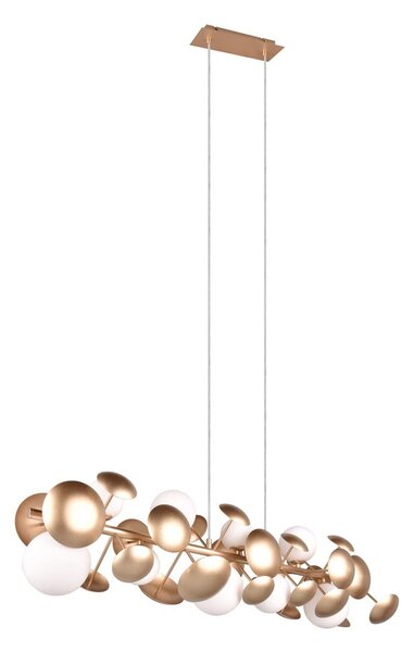 Fehér-aranyszínű függőlámpa üveg búrával Bubble – Trio Select