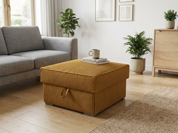SMART COSARO XL tárolóhelyes puff 71x71 cm, mustársárga