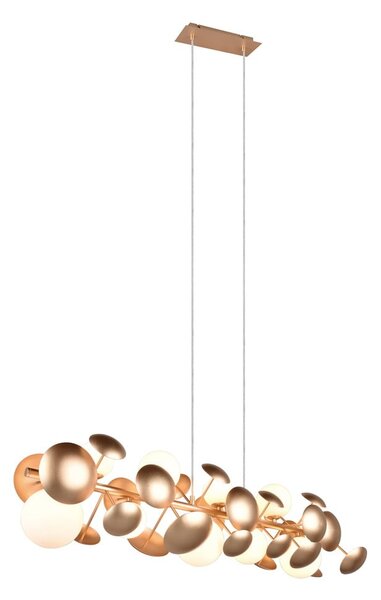 Fehér-aranyszínű függőlámpa üveg búrával Bubble – Trio Select