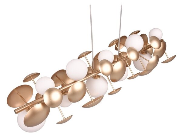 Fehér-aranyszínű függőlámpa üveg búrával Bubble – Trio Select