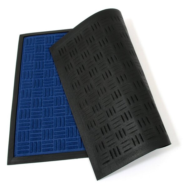 Textil tisztítószőnyeg Criss Cross 60 x 90 x 0,8 cm, kék