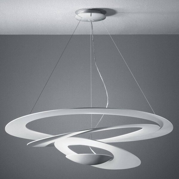 Artemide Pirce lógó világítás, 67x69 cm, fehér, dimmelhető, Fehér / opál, Nappali / Étkező, Alumínium, Dizájn