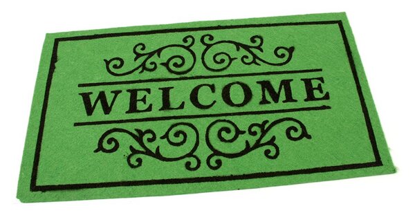 Textil tisztítószőnyeg Welcome Deco 33 x 58 x 0,3 cm, zöld