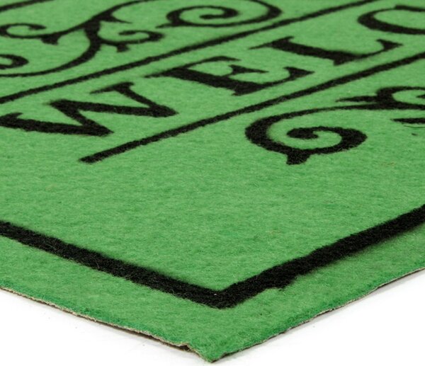 Textil tisztítószőnyeg Welcome Deco 33 x 58 x 0,3 cm, zöld