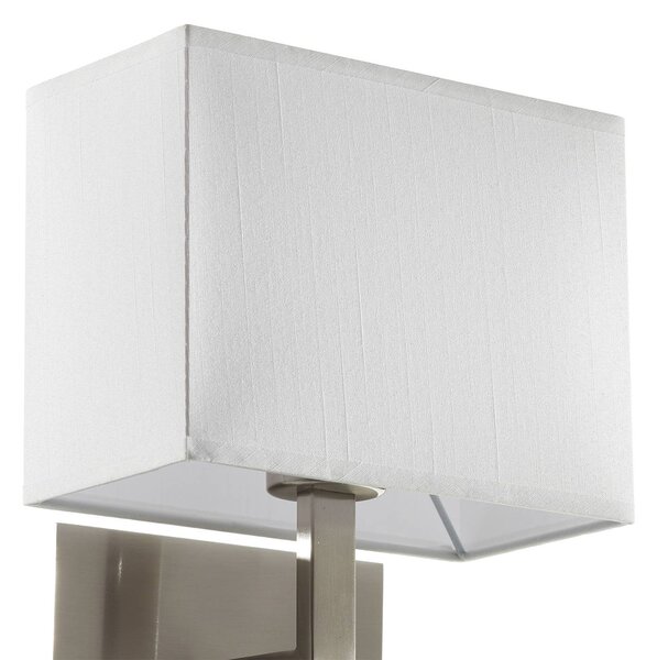 Searchlight Fali lámpa 6519 LED olvasólámpával, szatén ezüst színben, Alu / szürke / cink, Nappali / Étkező, Textil / szövet / selyem, Modern