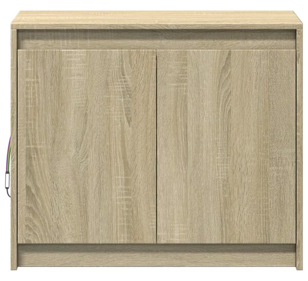 Sonoma tölgy szerelt fa tálalószekrény LED-del 72 x 34 x 61 cm