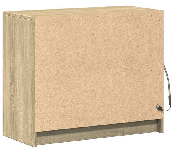 Sonoma tölgy szerelt fa tálalószekrény LED-del 72 x 34 x 61 cm
