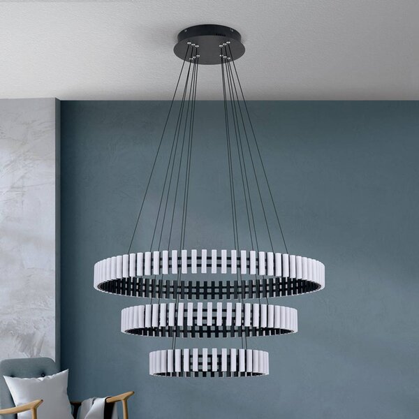 ORION LED függő lámpa Mansion, szabályozható, dimmelhető, Fehér / opál, Nappali / Étkező, fém, Dizájn