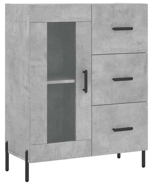 Betonszürke szerelt fa magasszekrény 69,5 x 34 x 180 cm