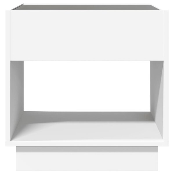 Fehér végtelen hatású LED-es dohányzóasztal 50 x 50 x 50 cm
