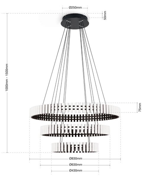 ORION LED függő lámpa Mansion, szabályozható, dimmelhető, Fehér / opál, Nappali / Étkező, fém, Dizájn