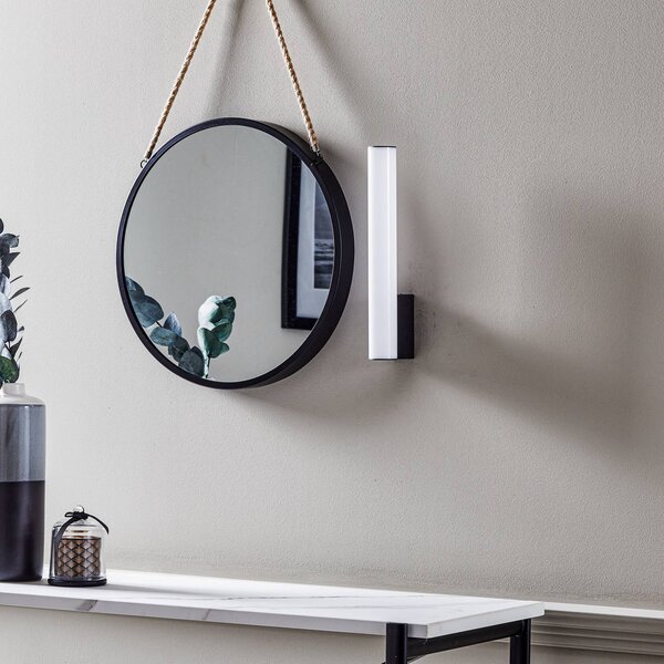 Helestra Loom LED tükör lámpa fekete 30 cm, Fehér / opál, Fürdőszoba, Műanyag, Modern