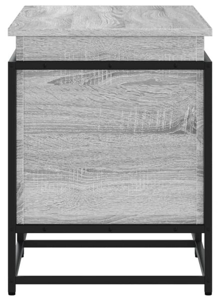 Szürke sonoma szerelt fa tárolóláda fedéllel 100x40x51,5 cm