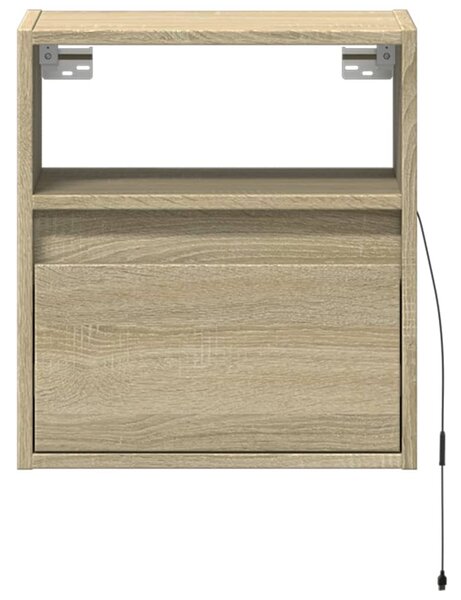 Sonoma tölgy színű fali TV-szekrény LED-ekkel 41x31x45 cm