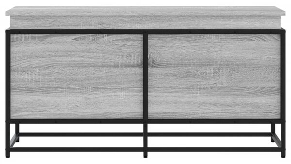 Szürke sonoma szerelt fa tárolóláda fedéllel 100x40x51,5 cm