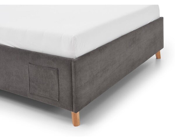 Antracitszürke kárpitozott ágyneműtartós gyerekágy ágyráccsal 120x200 cm Cool – Meise Möbel