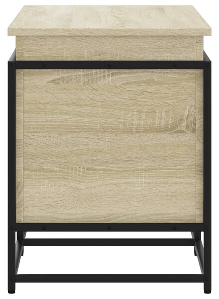 Sonoma tölgy szerelt fa tárolóláda fedéllel 100x40x51,5 cm