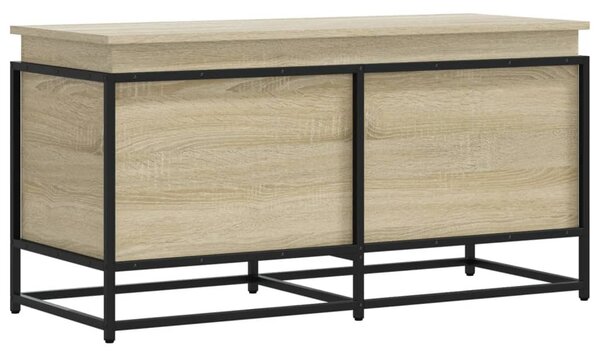 Sonoma tölgy szerelt fa tárolóláda fedéllel 100x40x51,5 cm