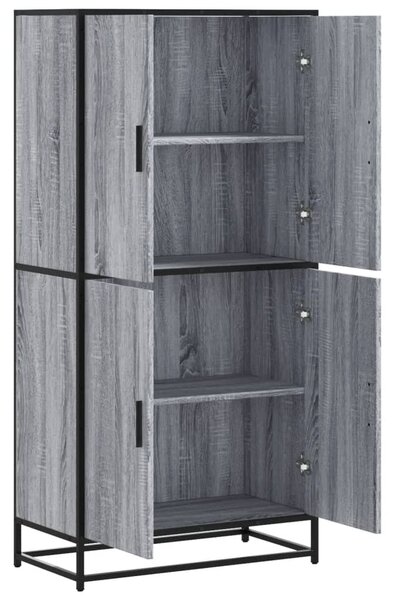 Szürke sonoma színű szerelt fa magasszekrény 68 x 35 x 139 cm