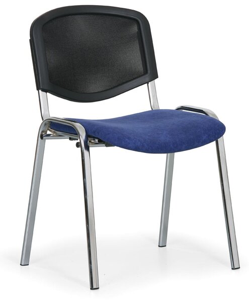 Viva Mesh konferencia szék - króm lábak, kék / fekete