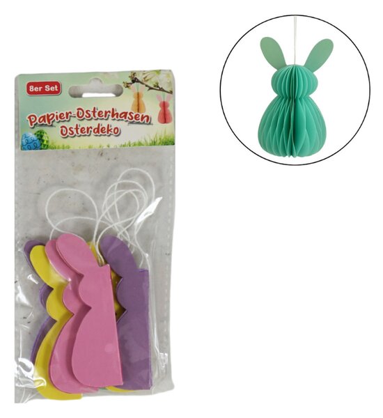 Függő díszek BUNNY 8 cm készlet 8 db, színes