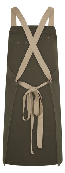 Canvas mellrészes kötény - Oliva/beige