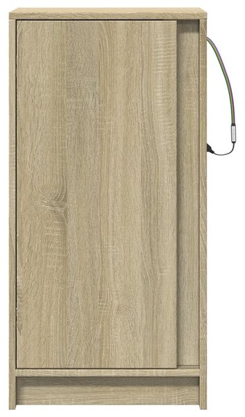 Sonoma tölgy szerelt fa tálalószekrény LED-del 42,5x34x85 cm