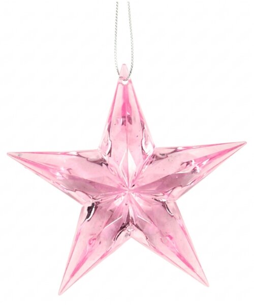 Karácsonyi dísz DIAMOND STAR 9 cm, rózsaszín