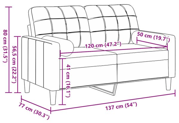 2 személyes rózsaszín bársony kanapé díszpárnákkal 120 cm