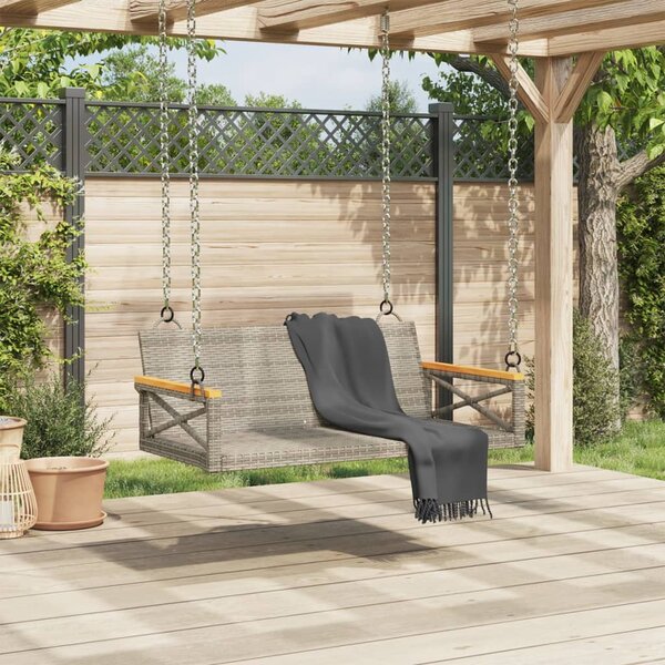 Szürke polyrattan hintapad 109 x 62 x 40 cm